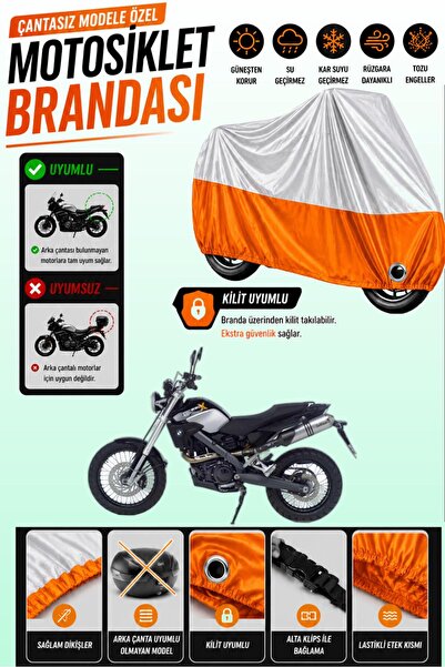 Cemku Twin غطاء محرك علوي رمادي - سفلي برتقالي متوافق مع دراجة BMW G 650 X Co...