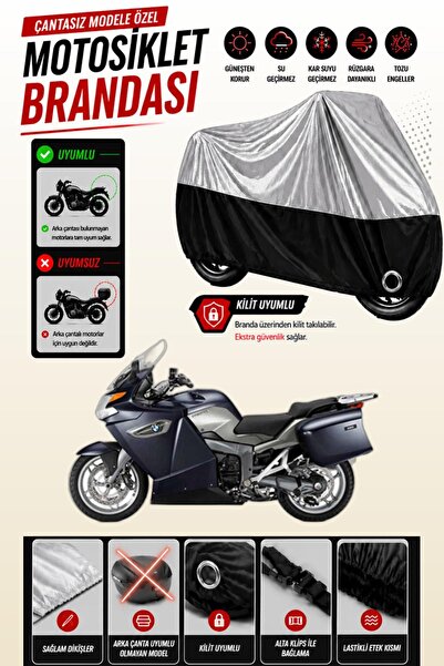 Cemku Twin غطاء محرك متوافق مع سيارة BMW K 1300 GT باللون الرمادي من الأعلى و...