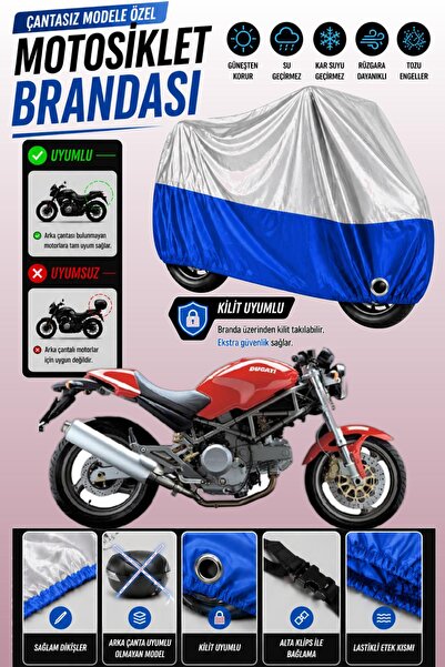 Cemku Twin غطاء محرك متوافق مع دراجة دوكاتي مونستر 620ie باللون الرمادي من ال...