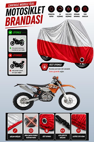 Cemku Twin غطاء محرك متوافق مع KTM 400 EXC باللون الرمادي من الأعلى والأحمر م...