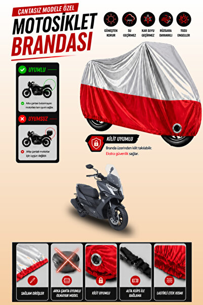 Cemku Twin غطاء محرك متوافق مع Kymco Dink R 150 باللون الرمادي من الأعلى والأ...