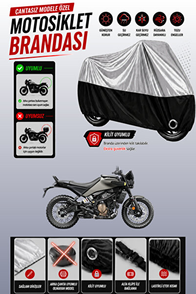 Cemku Twin غطاء محرك متوافق مع Husqvarna Svartpilen 125 باللون الرمادي من الأ...