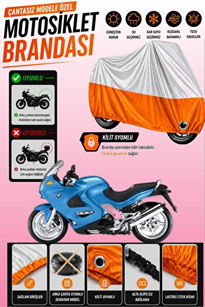 Cemku Twin غطاء محرك علوي رمادي - سفلي برتقالي متوافق مع BMW K 1200 RS، غير م...