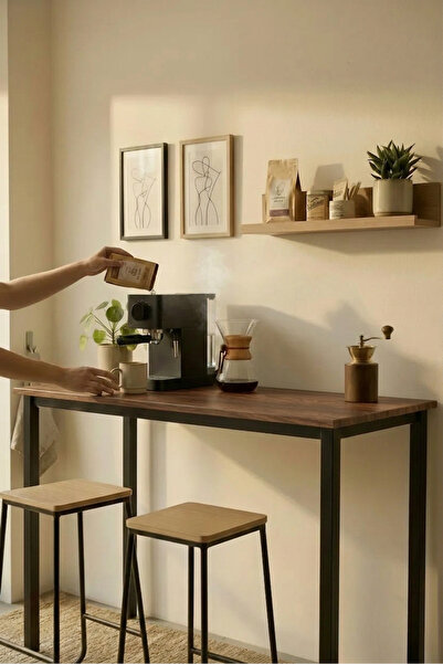KODIGU 120cm x 45cm BAR Masası 90cm yükseklik | Bar Mutfak Masası | Kahve Köş...