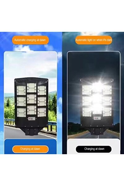 kialed 900W Güneş Enerjili LED Sokak Lambası Sensörlü IP65 Yüksek Lümen Beyaz...