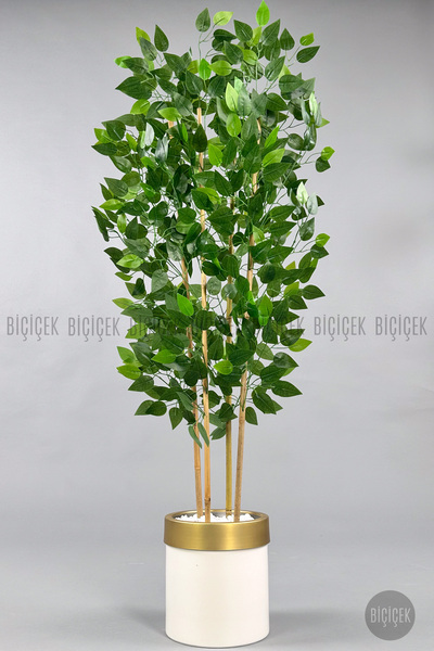 BİÇİÇEK Yapay Benjamin ağacı 140cm metal saksıda