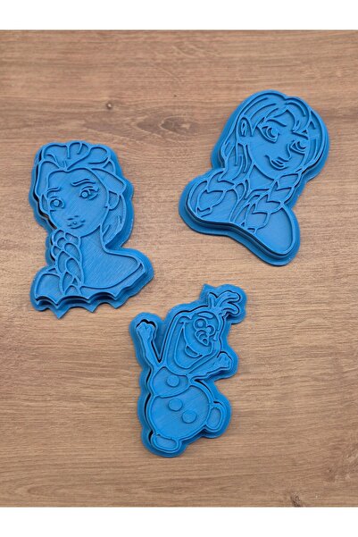 LİYA3D Ice Queen Themed Cookie Mold Set of 3