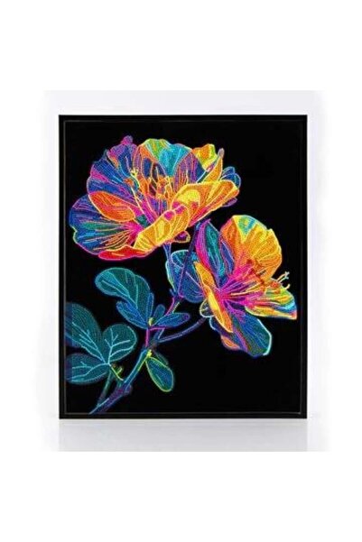 Liva Craft Pictură Mozaic cu Diamante Grup de Flori Neon - 36x46 cm