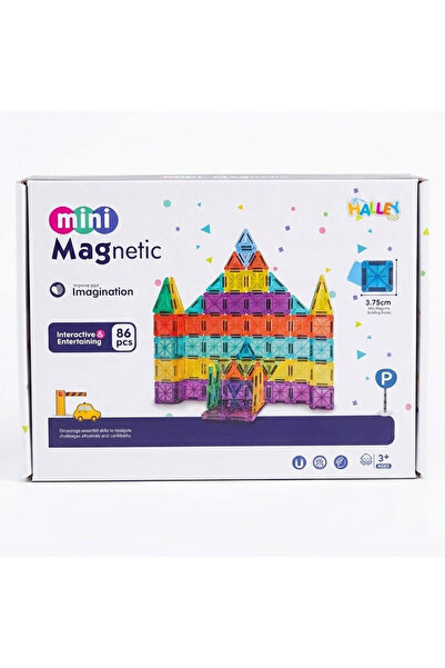 Magnetic Magnet Mini Yapı Blok Seti 86 Parça | 3D Eğitici Zeka Oyuncak | Çocu...