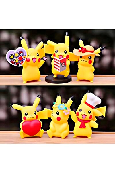 Mutluanlar Hediyelik Pikachu Temalı Figür Koleksiyonluk Mini Biblo Masaüstü D...