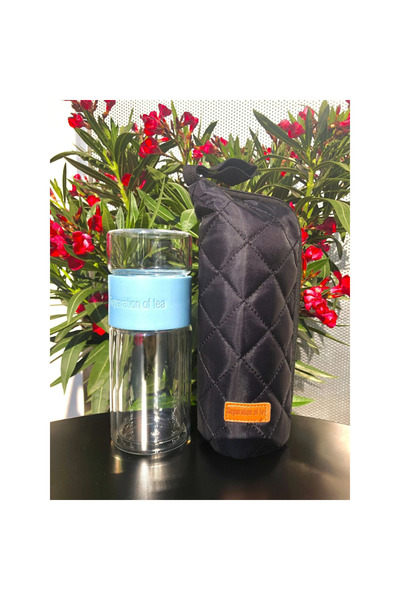 unbranded Sticlă infuzor ceai din sticlă cu husă, recipient portabil pentru a...