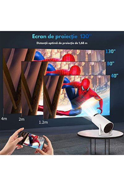 OEM Proiector Smart M300 MAX, Android 11, Suport 4K, WiFi 6 Dual Band, Bluetooth 5.4, Cosole Incluse, Filme, Gaming si Prezentari
