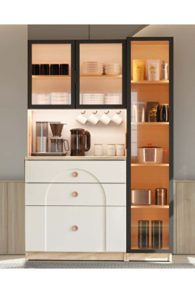 miracool Papatya Kahve Köşesi / Komple MDF / Led Işıklı / Large