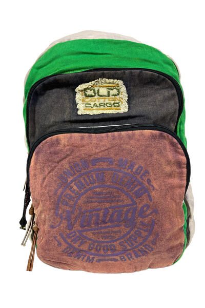 Old Cotton Quality Colorful Vintage Casual Design Backpack Travel School Trav...