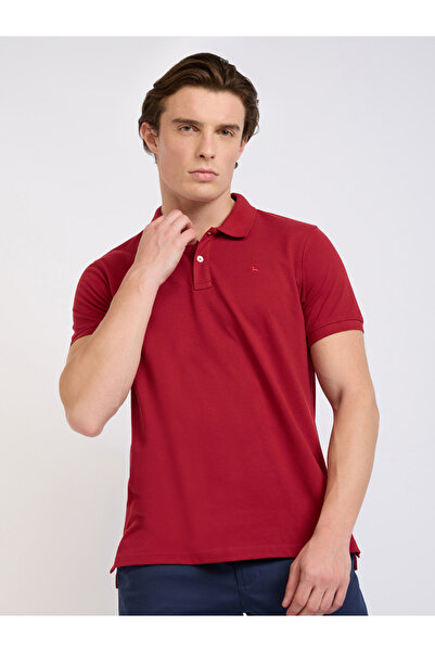 Parx Men Maroon Regular Fit Solid Polo T-Shirt