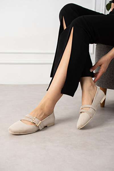 wolk shoes derin kadın babet çapraz bantlı tokalı