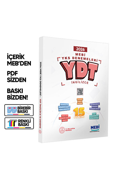 Karakutu Yayınları 2026 MEBİ YKS-YDT 15li Deneme Kitabı Video Çözümlü Renkli ...