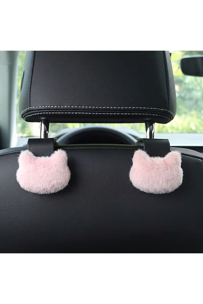 merdümek Meow plush Araç içi koltuk arkası askı - 2 adet pembe