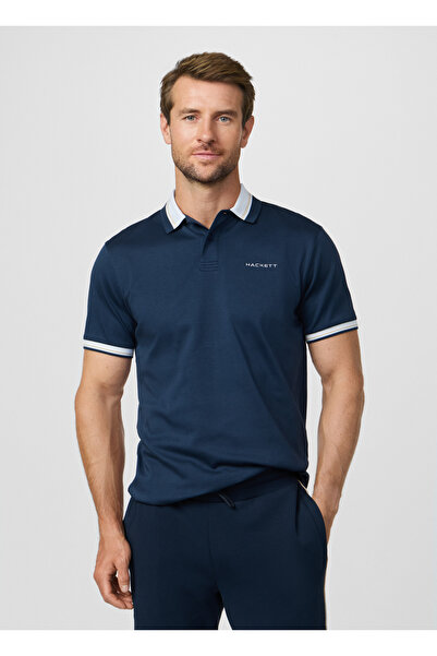 Hackett London Blue Pure Cotton Men Premium Polo T-Shirt