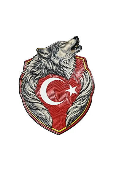 Ex Patch Yeleli Kurt Türk Bayrağı Peç Patch - 6.5x9 cm