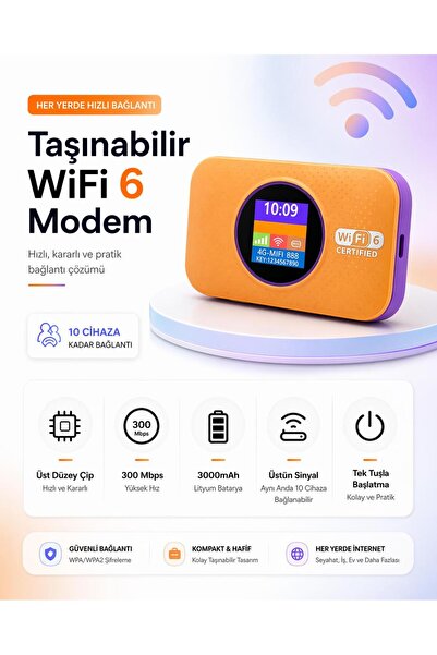 ATLT ATLANTİS TAŞINABİLİR MODEM MOBİL WİFİ-5G LTE 3.000MAH BATARYA 300Mbps TA...