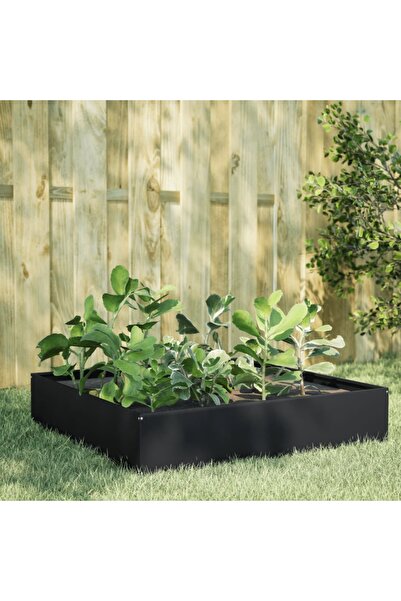 vidaxl Strat inaltat de gradina, negru, 100x100x33,5 cm, otel