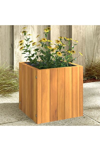 vidaxl Jardiniera de gradina, 25x25x25 cm, lemn masiv de acacia