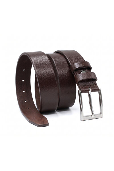 Livize Classic Men's Belt 100% Leather 3.5 cm Single Layer Brown