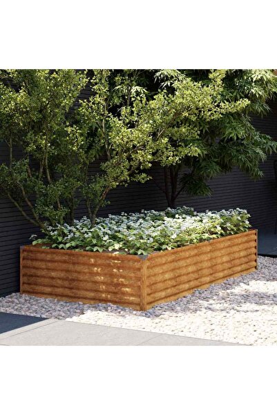 vidaxl Strat inaltat de gradina, 195x100x36 cm, otel corten