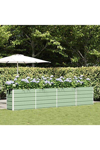 vidaxl Jardiniera Verde pastel 385 x 50 x 77 cm Otel Galvanizat
