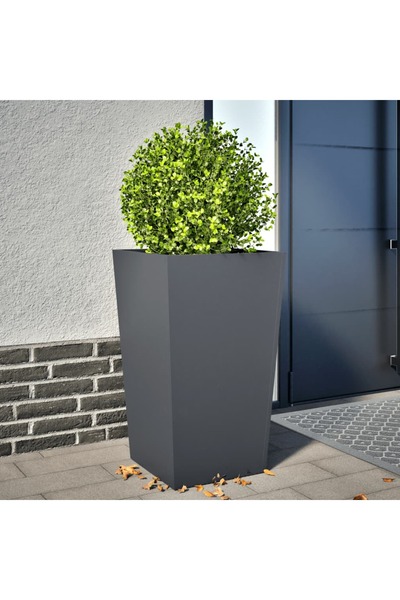 vidaxl Jardiniera de gradina, antracit, 45x45x75 cm, otel