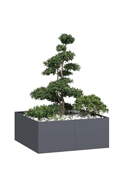 vidaxl Jardiniera Antracit 100x100x40 cm Otel