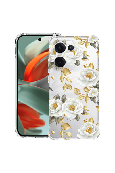 bestcase Husă Antișoc pentru OPPO Reno13, Florală - Camelie Aurie Estetică, 2...