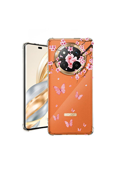 bestcase Husă Antișoc pentru Honor Magic7 Lite, Floare de cireș roz și flutur...