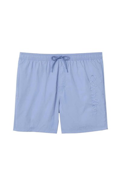 Calvin Klein Erkek Beli Lastikli ve İp Bağlamalı Logo Detaylı Normal Kesim Lila Deniz Şortu