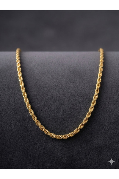 Zihintaşı Atölyesi 316L Stainless Steel Trend Twist Chain Necklace 60cm