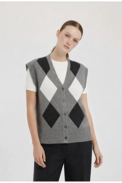 Triko Mısırlı Multicolor Baklava Patterned Women's Sweater