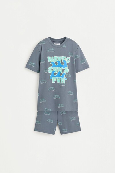 LEFTIES Desenli kısa pijama takımı