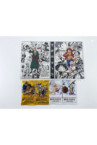 CANTEX TECH One Piece Card Game Booster 2 White+2 Yellow Pack 4 Pack of Tradi...