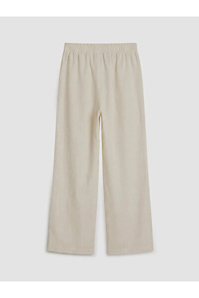 LC Waikiki Ecru Wideleg Girls' Trousers