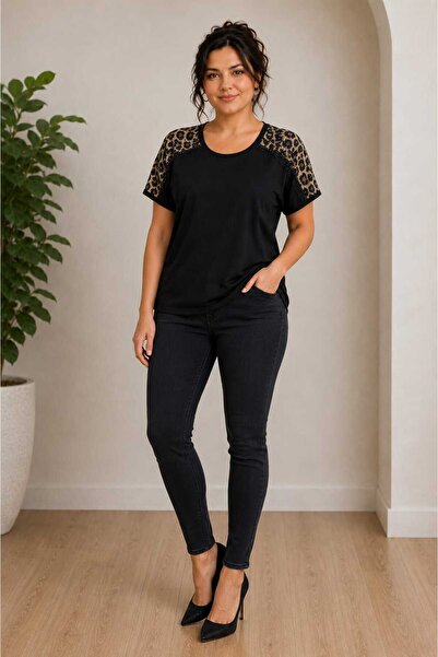 Daphnem Collection Leopar Detaylı Geniş Kalıp Bluz