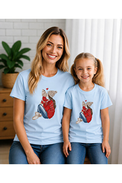 VODEXA Μπλουζάκι Mother Daughter Oversize, Διπλό Μπλουζάκι, 100% Βαμβάκι, Άνε...