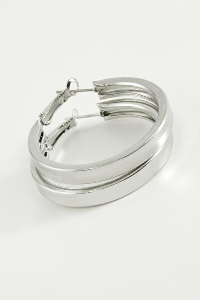ZERO LAND Ilkeshop Ezme Hoop Earring 6 (02241) Cm-Silver Color
