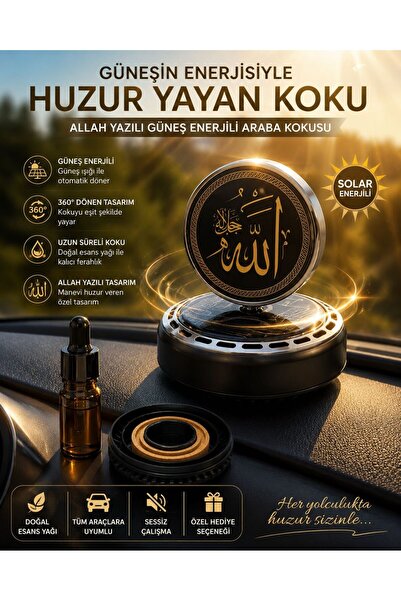 Store Araç İçi Güneş Enerjili Üstünde Arapça Allah Yazısı Olan Araba Kokusu. ...