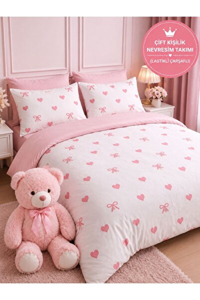 Sheri Home Lastikli Çarşaflı Nevresim Takımı Çift Kişilik Premium CottonARMÜR...