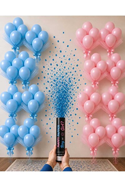MENESA PARTY AND SOCK Cinsiyet Belirleme Seti 20 Pembe 20 Mavi Balon 1 Adet M...