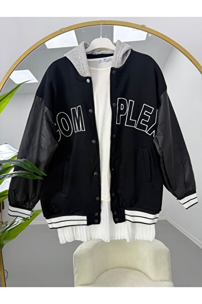 YILMAZBARMAZ Leather-Paneled College Jacket