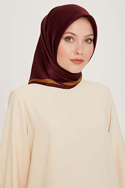Armine İpek Eşarp 2025 Kış - 9261-51 Bordo Twill