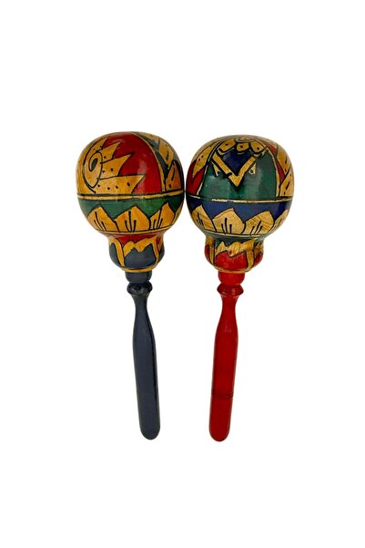 Barc Shop Ahşap Maracas 2'li Set Büyük Yuvarlak 27cm Müzik Aleti Otantik Çalg...