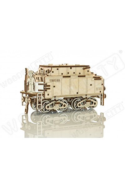 Wooden City Expres cu vagon pe sine - puzzle mecanic 3D, Wooden.City